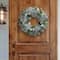24" Pre-Lit Green Flocked Artificial Wreath with Pinecones